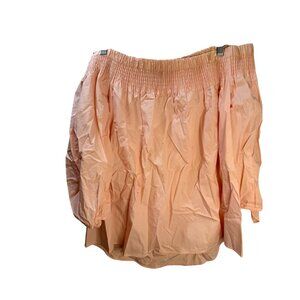 DO+BE Peach Off-Shoulder Smocked Blouse S 100% Cotton